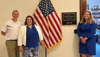 Nicole Billak and other advocates outside of John Fetterman's office.