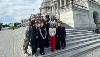 ASHA advocates in front of the U.S. Capitol building