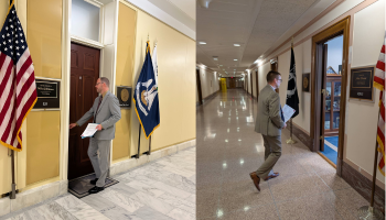 Jerry White and Eric Masten delivering letters to legislators' offices on Capitol Hill